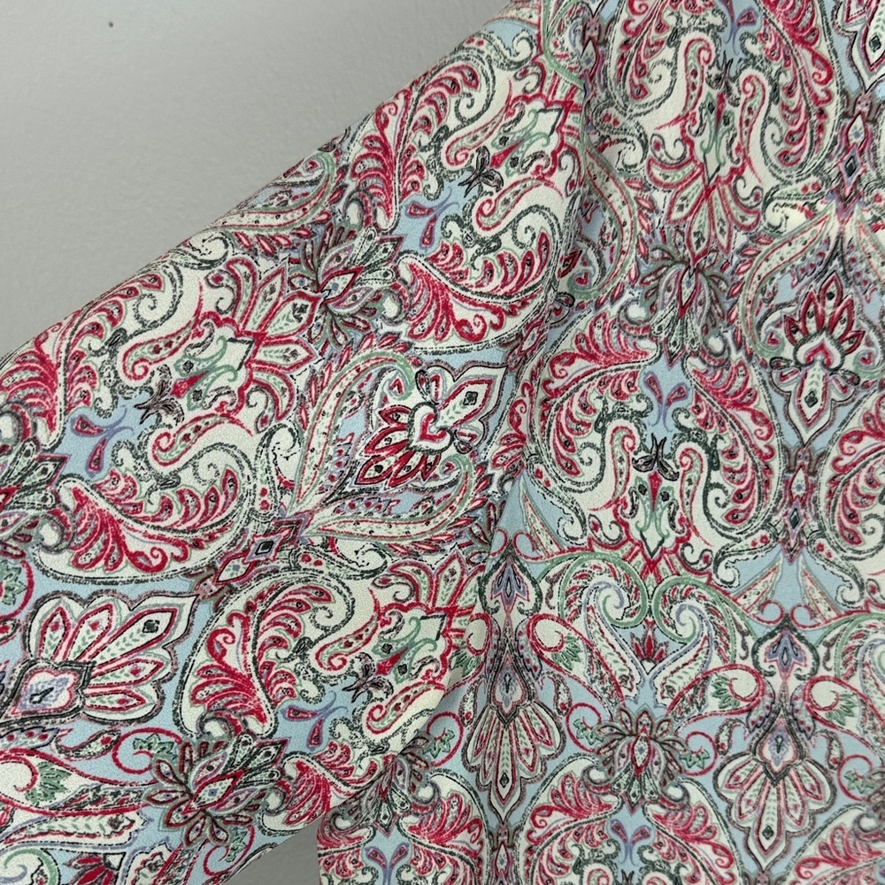 Eliane Rose Paisley V-Neck Long Sleeve Large Blouse - Pink Multi - Picture 4 of 11